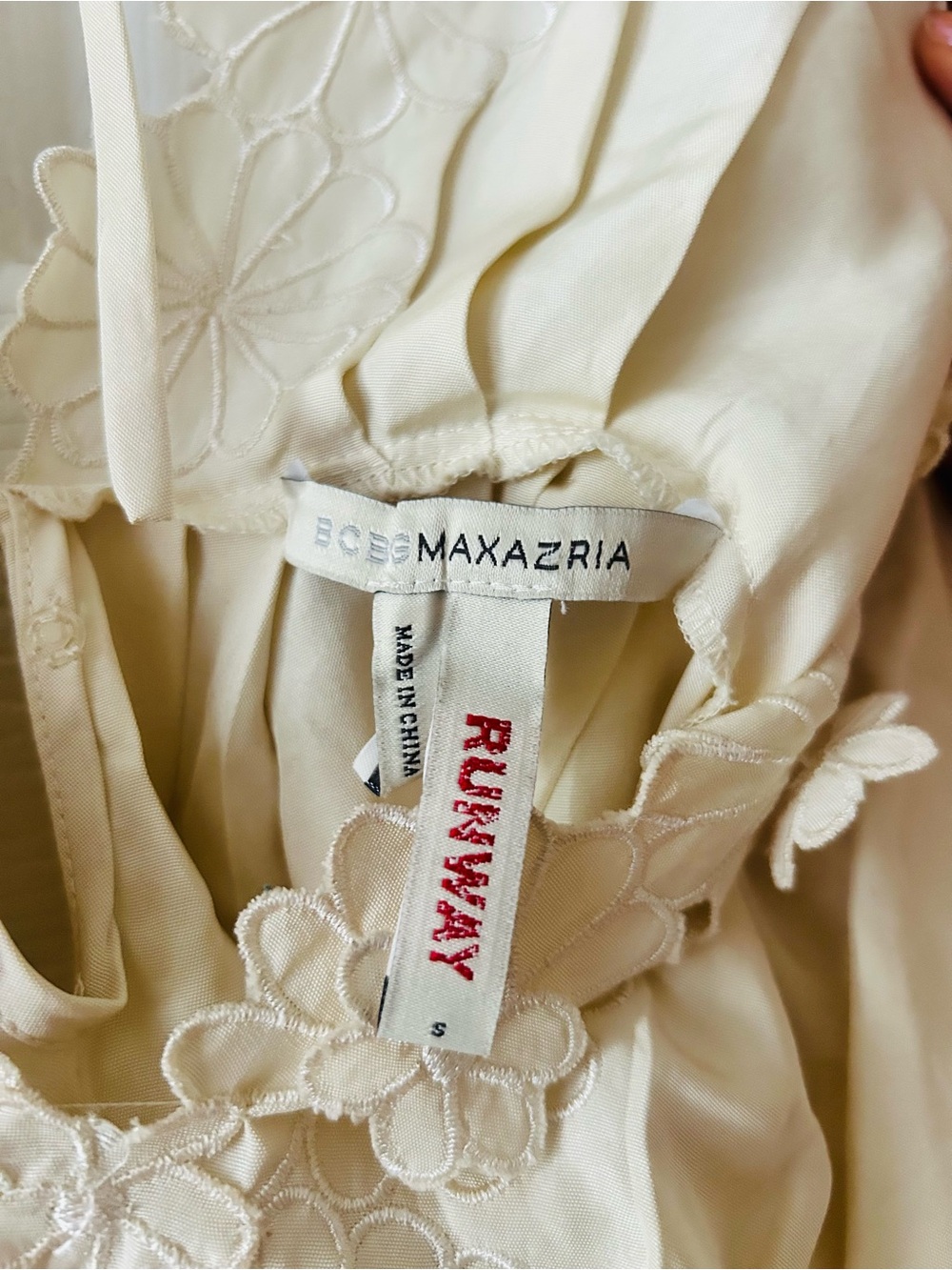 Embroidered Floral Lace Trim Silk Dress - BCBG MaxAzria Runway, Rare Find - Picture 8 of 16
